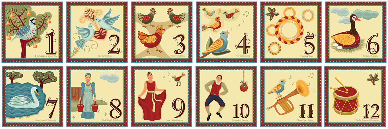Free Printable 12 Days Of Christmas Clipart - Portal Tutorials
