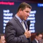 Colin Hackley: TALLAHASSEE, FLA. 5/8/17-Sen. Jeff Brandes, R-St. Petersburg, responds to questions from Sen. Jack Latvala, R-Clearwater, about funding for Visit Florida and Enterprise Florida executives during what is expected to be the final day of the extended 2017 legislative session Monday at the Capitol in Tallahassee.<br />