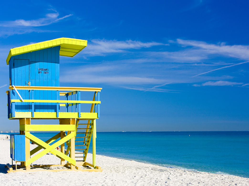 cabin on the beach, Miami Beach, Florida, USA