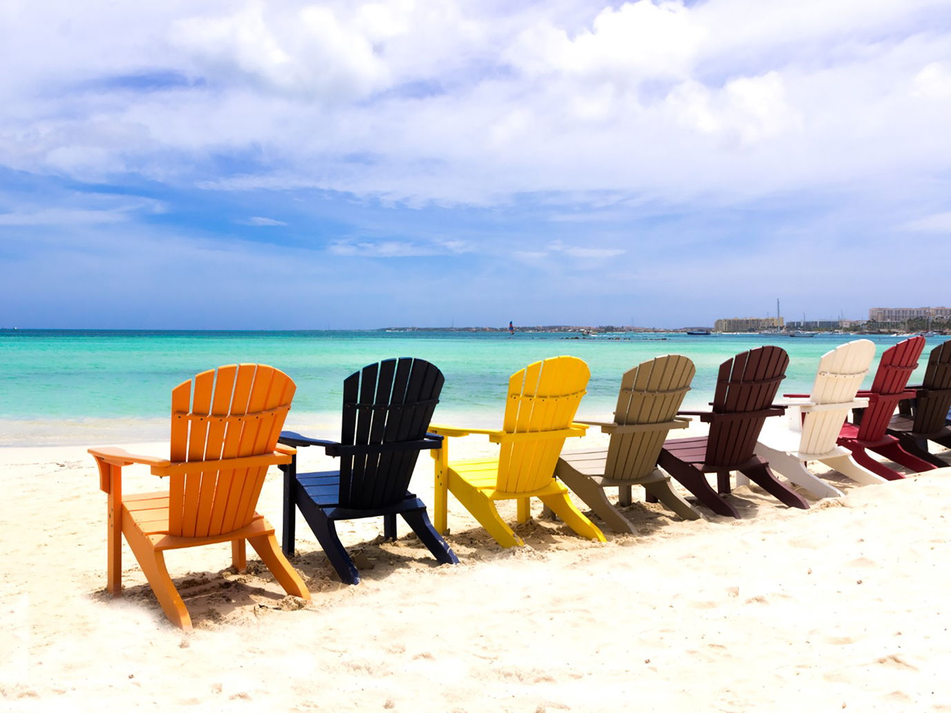 Colorful beach chairs