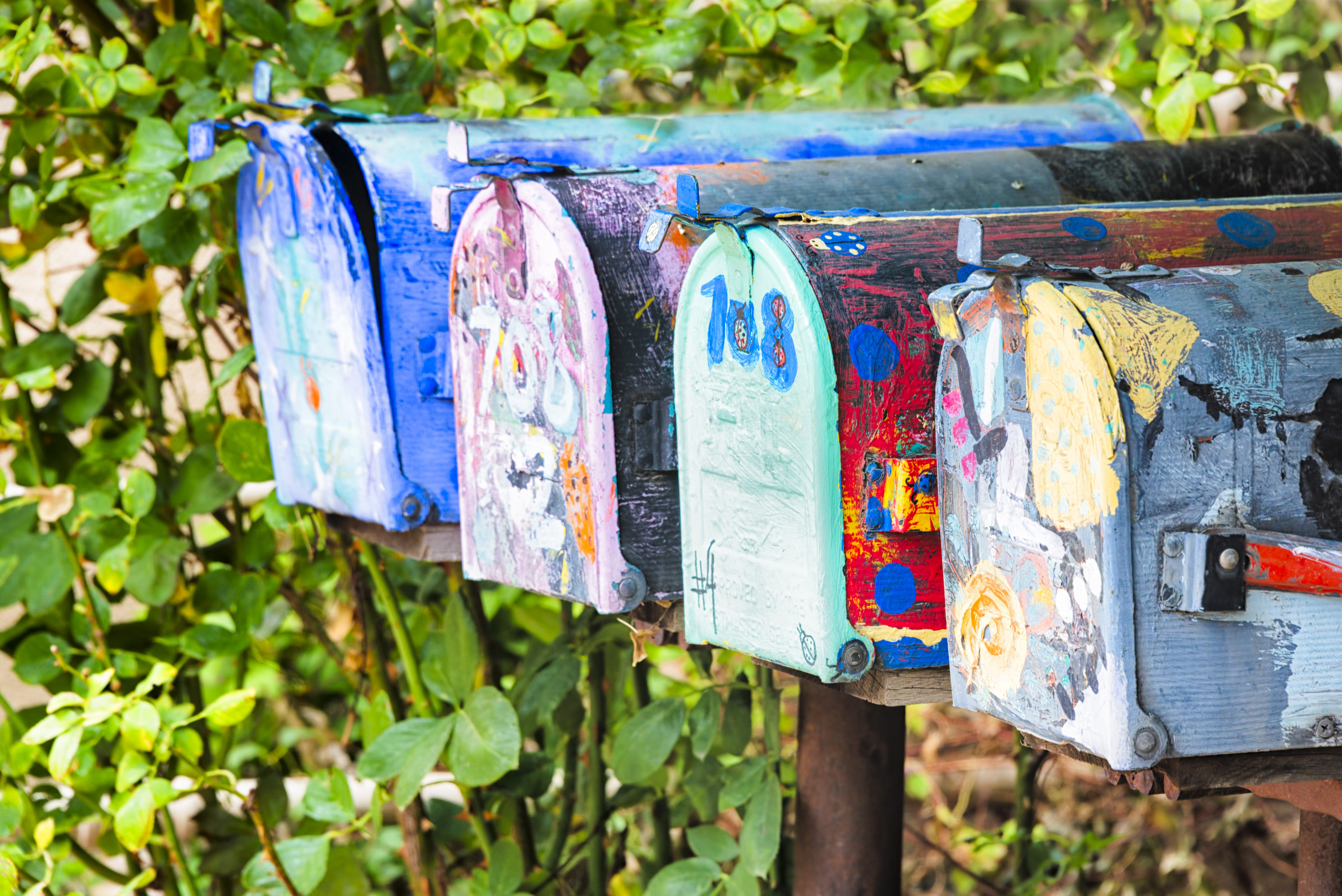 Colorful Vintage Mailboxes