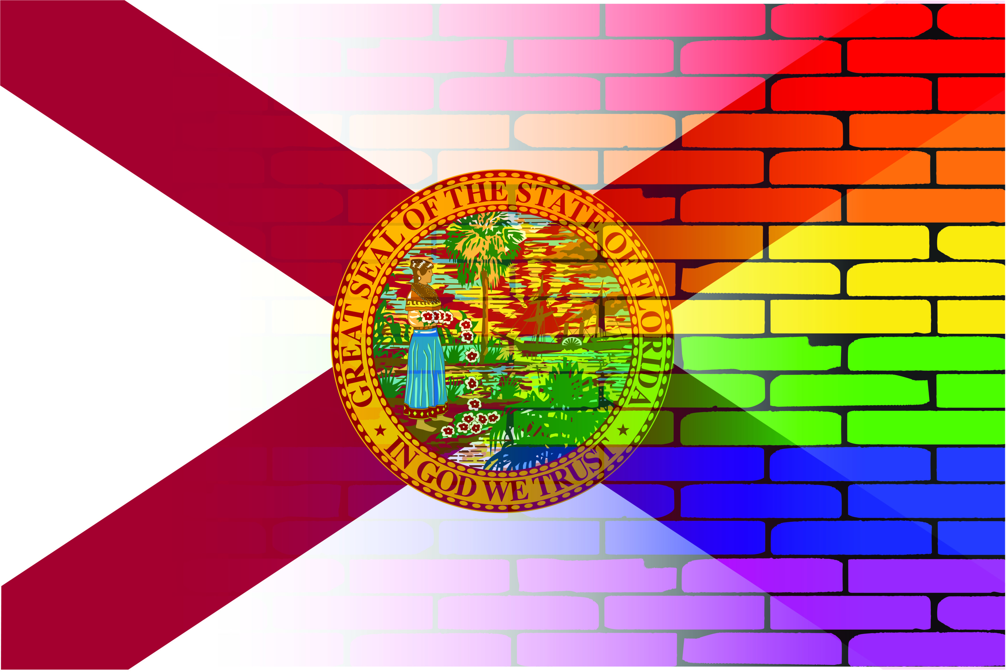 Gay Rainbow Wall Florida Flag