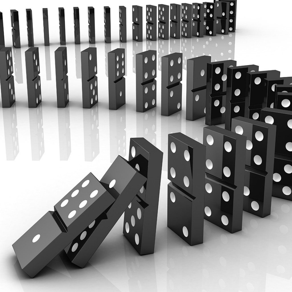 Dominoes falling