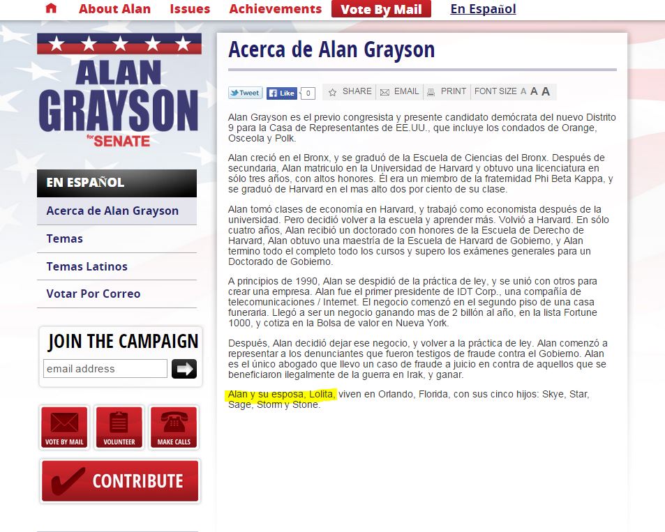 Grayson page spanish