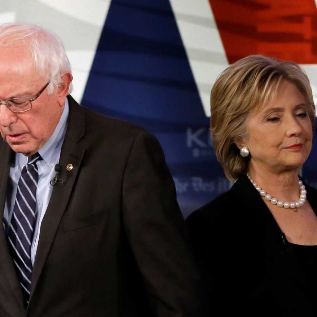 Clinton and Sanders Democratic debate