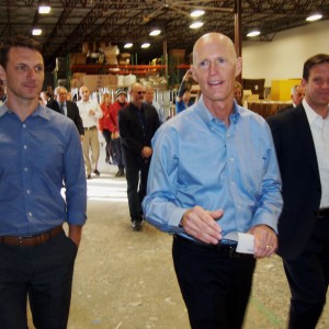 CEO Scott Sims, Gov. Rick Scott and Lt. Gov. Carlos Lopez Cantera at Victory Tailgate in Orlando.