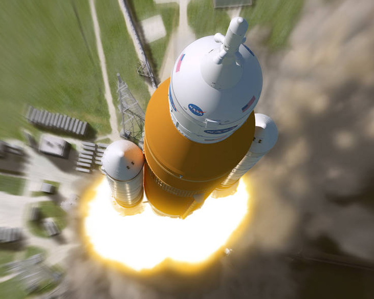 One Problem With 2024 Moon Landing Where S The Rocket   Space Launch System Artist Rendering 