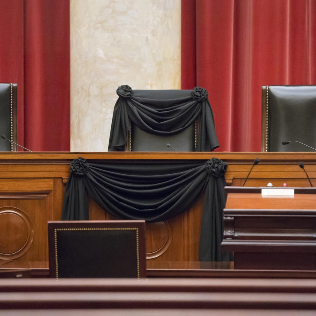 Supreme Court Draped in Black
