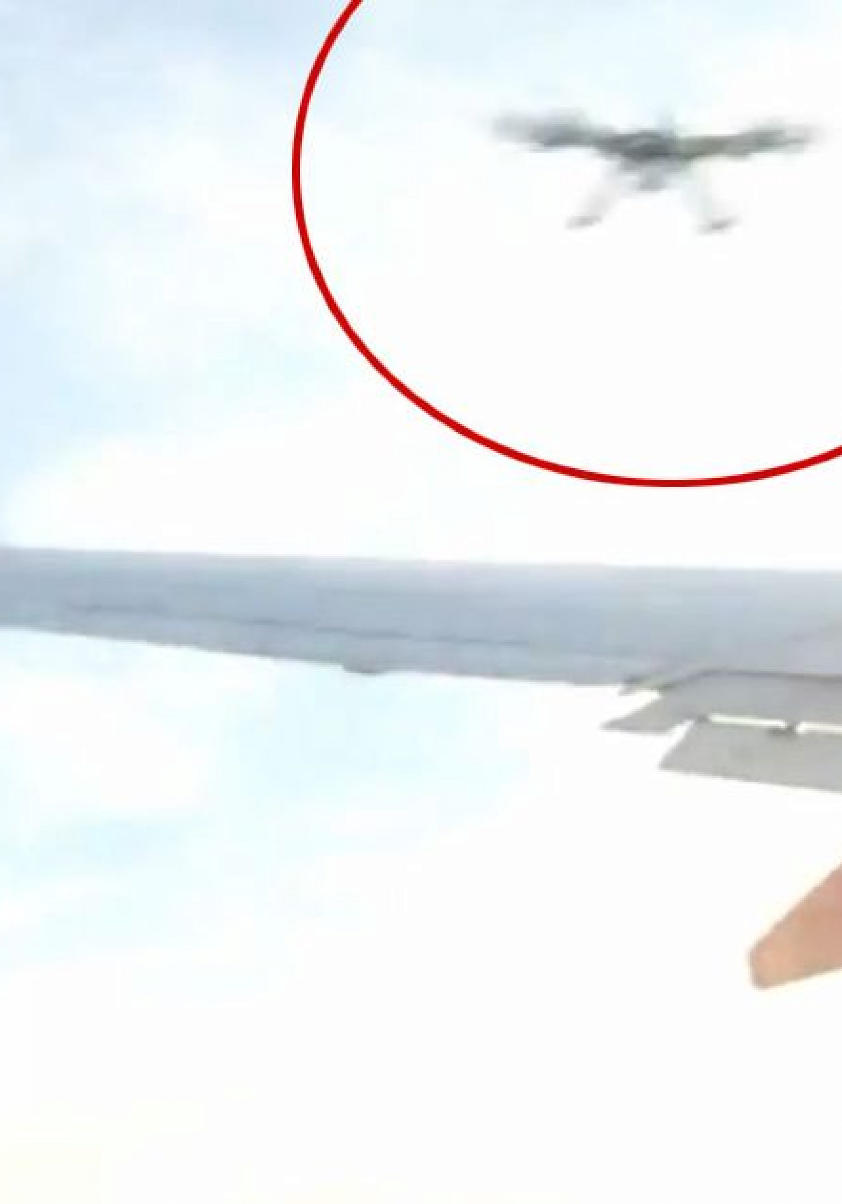 Footage-shows-drone-hit-plane-wing