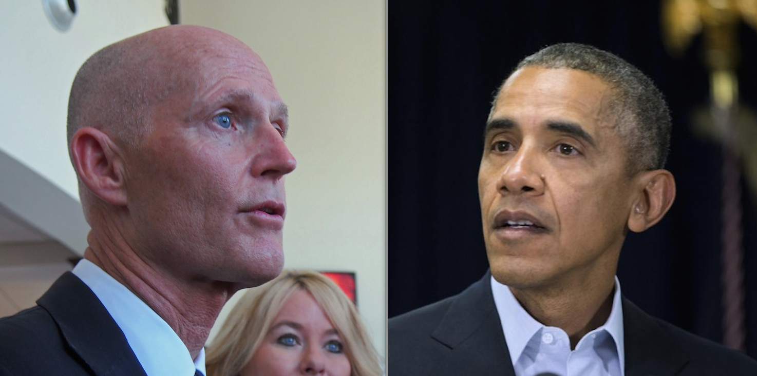 Rick Scott and Barack Obama