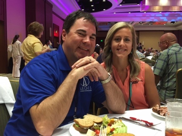 Blake Dowling with Ashley Leggett of Capital City Bank at the Chamber Conference