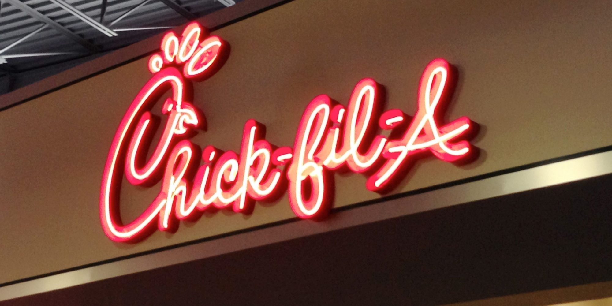 View of the Chick-Fil-A fast food restaurant in the food court of Monmouth Mall in Eatontown, New Jersey