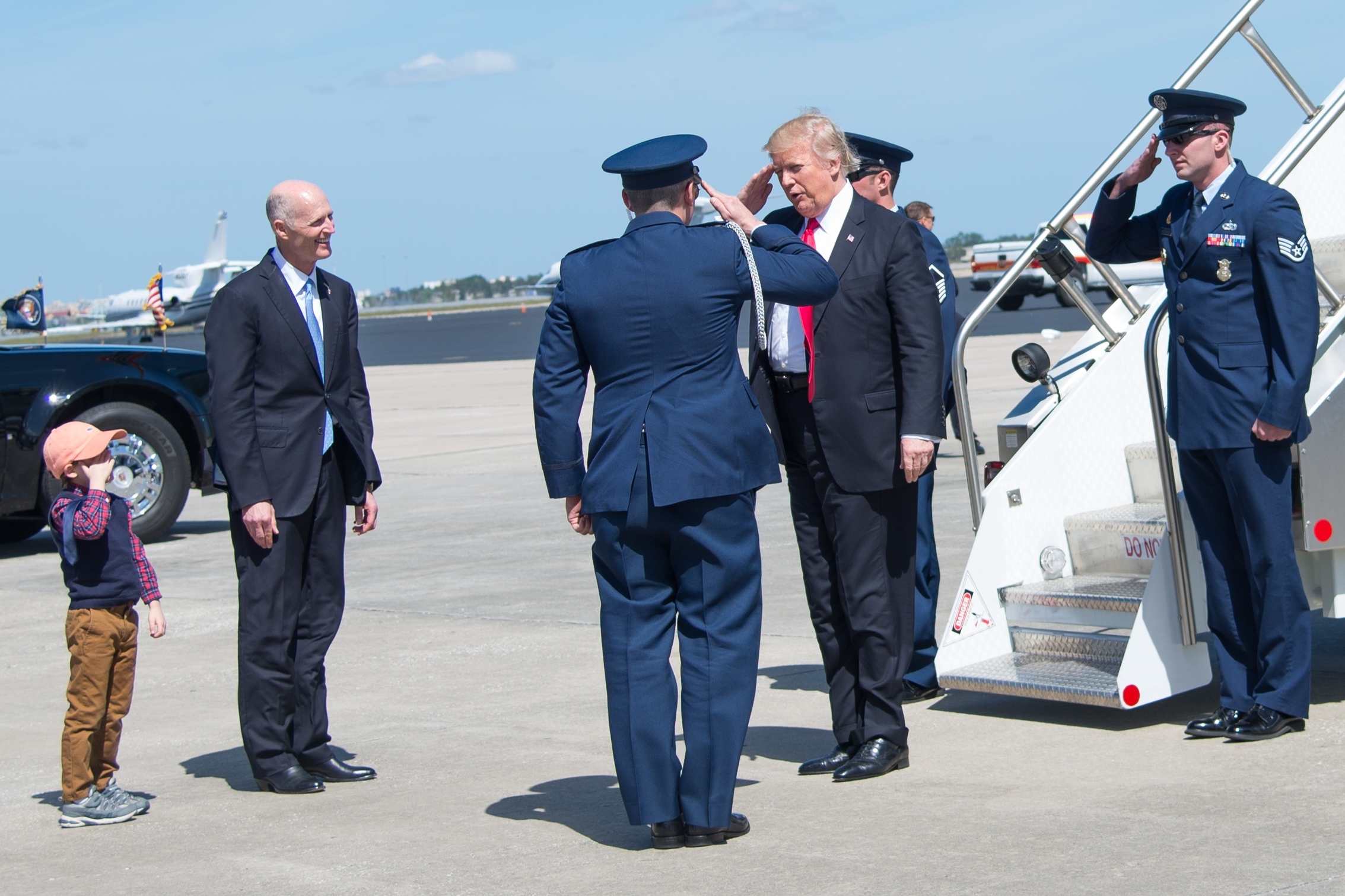 Rick Scott and grandson with Donald Trump