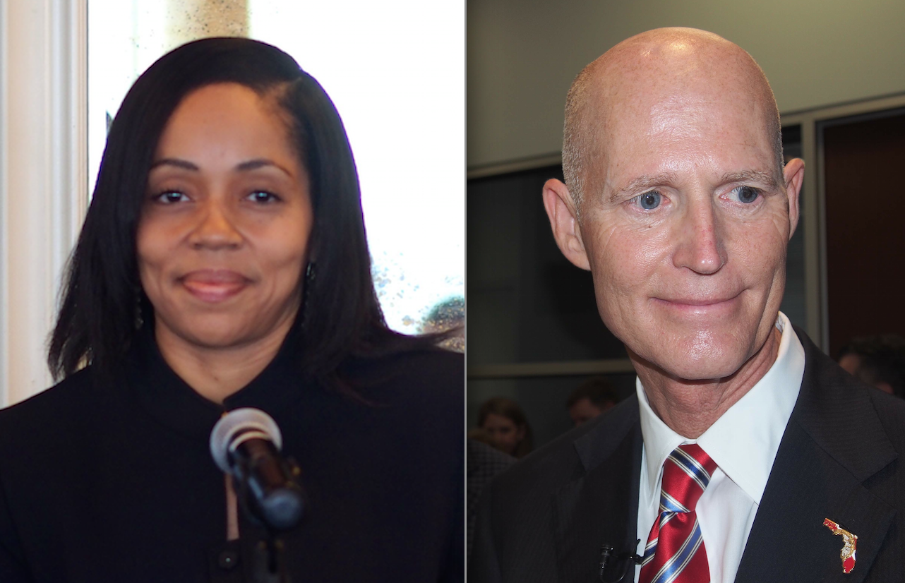 Aramis Ayala and Rick Scott