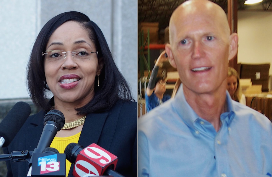 Aramis Ayala and Rick Scott