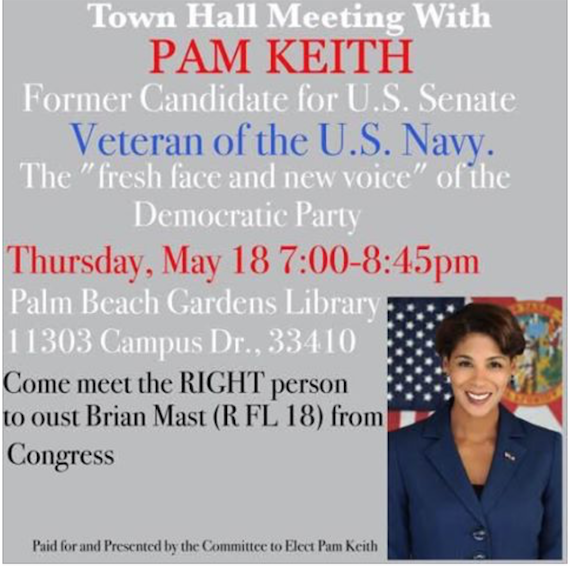 Pam Keith May Not Yet Be Declared In Cd 18 But She S Campaigning