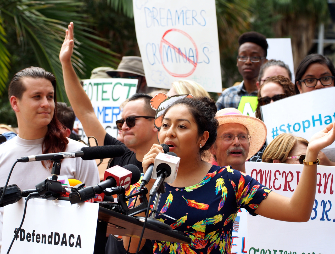 Ahtziry Berrera at Orlando DACA rally