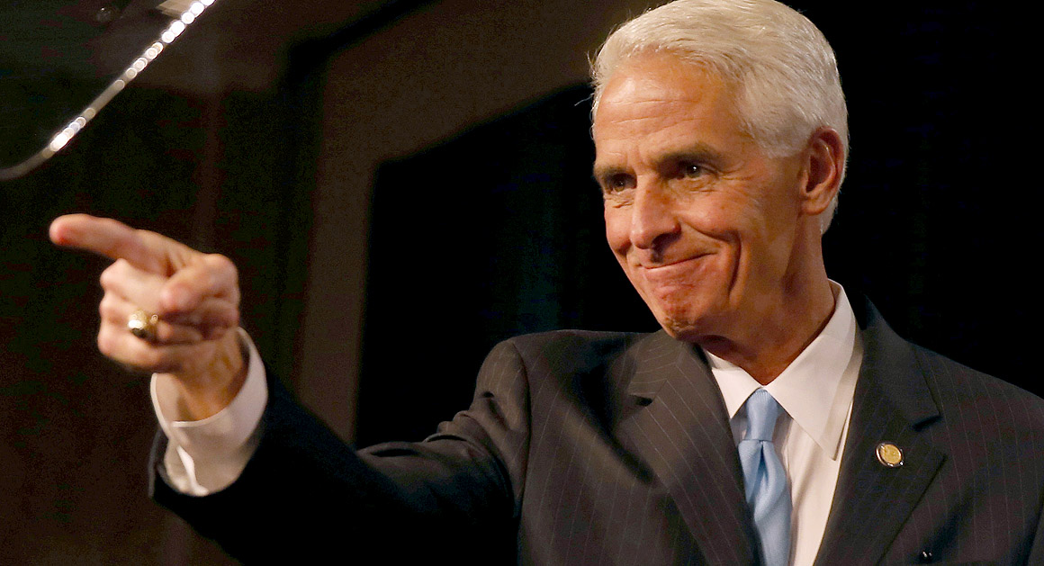 Former Florida Gov. And Gubernatorial Candidate Charlie Crist Attends Election Night Rally