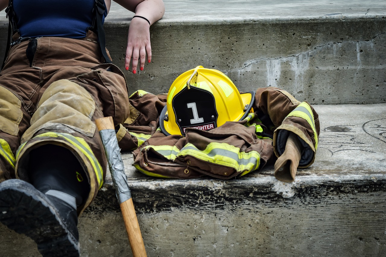 firefighter relaxing