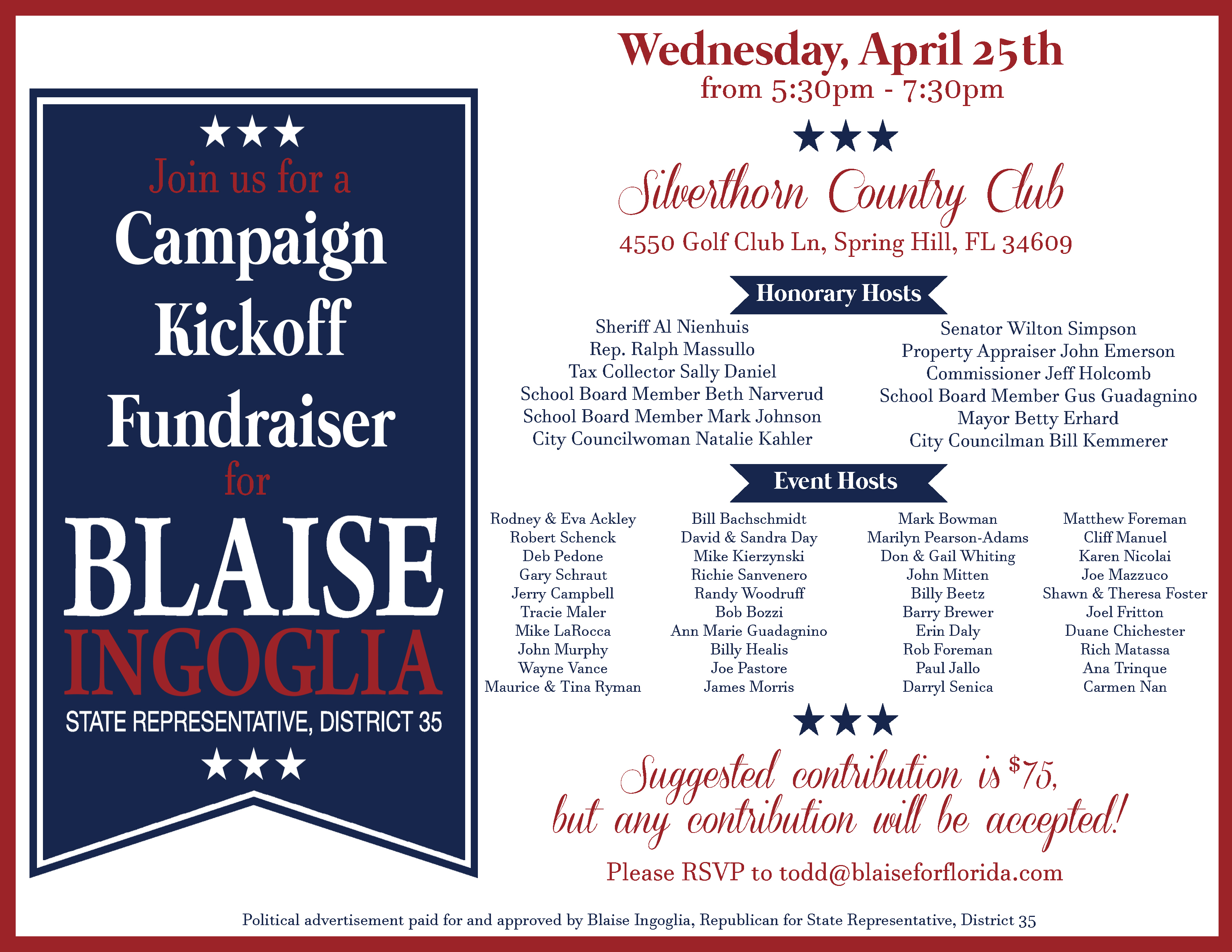 Blaise Ingoglia fundraiser invitation 4.25.2018