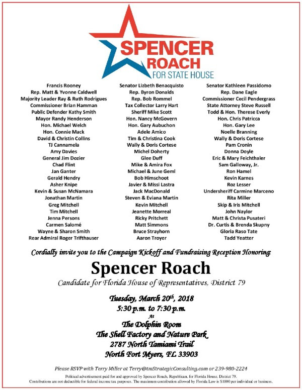 Roach fundraiser 3.20.18