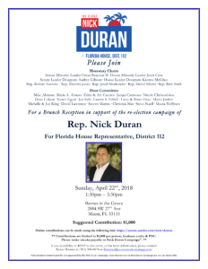 Nick Duran - 4.22.2018 fundraiser invite