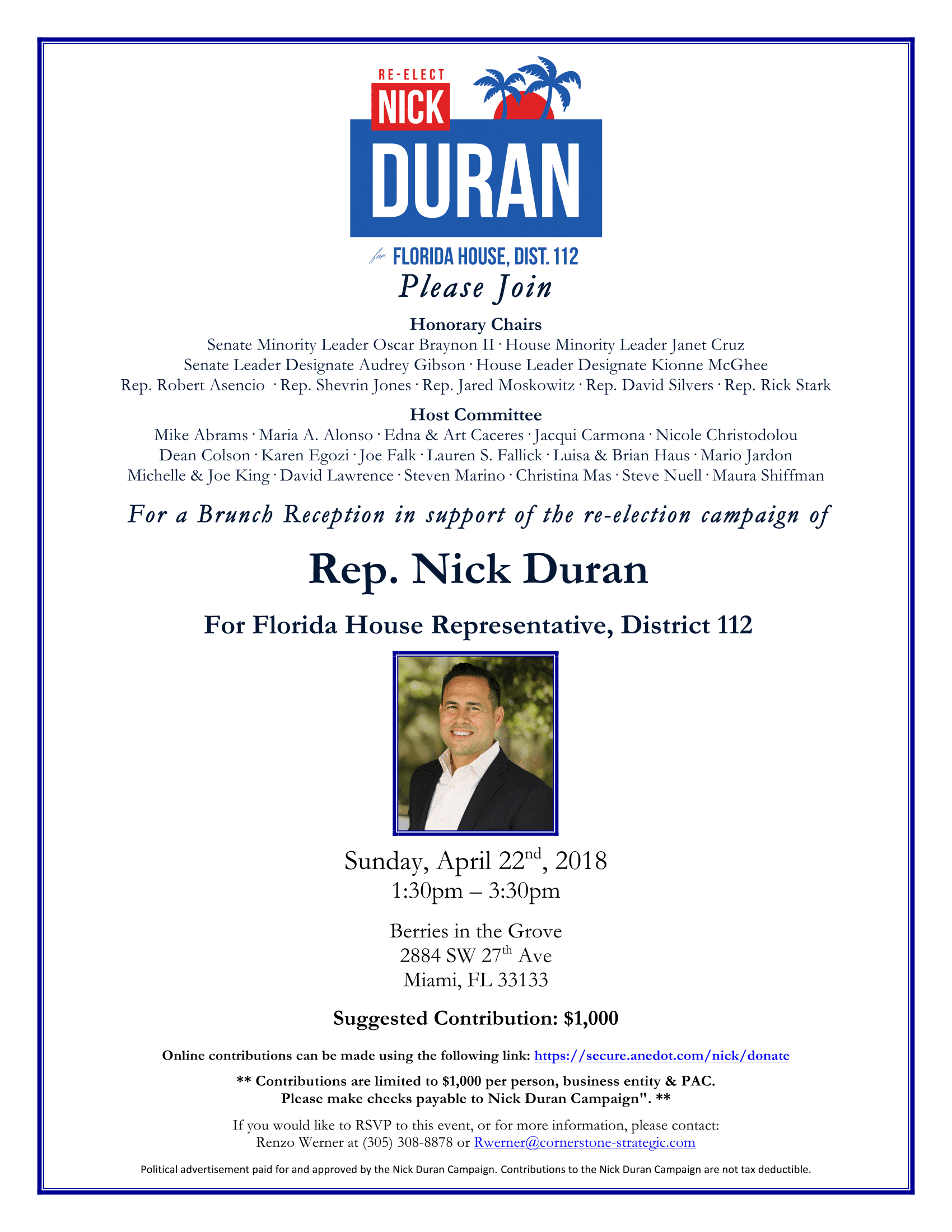 Nick Duran - 4.22.2018 fundraiser invite