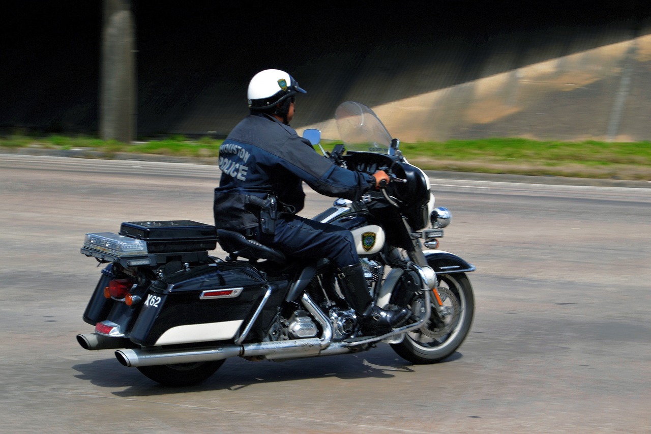 Traffic cop on motorcycle