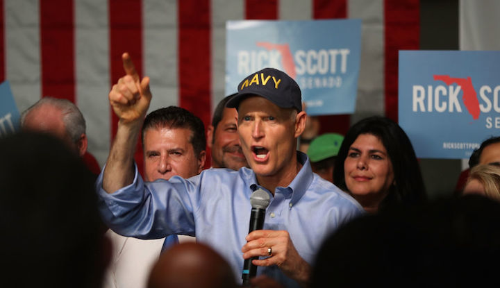 Florida GOP Senate Candidate Rick Scott Holds Campaign Rally In Hialeah