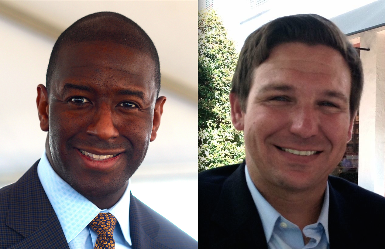 Andrew Gillum and Ron DeSantis