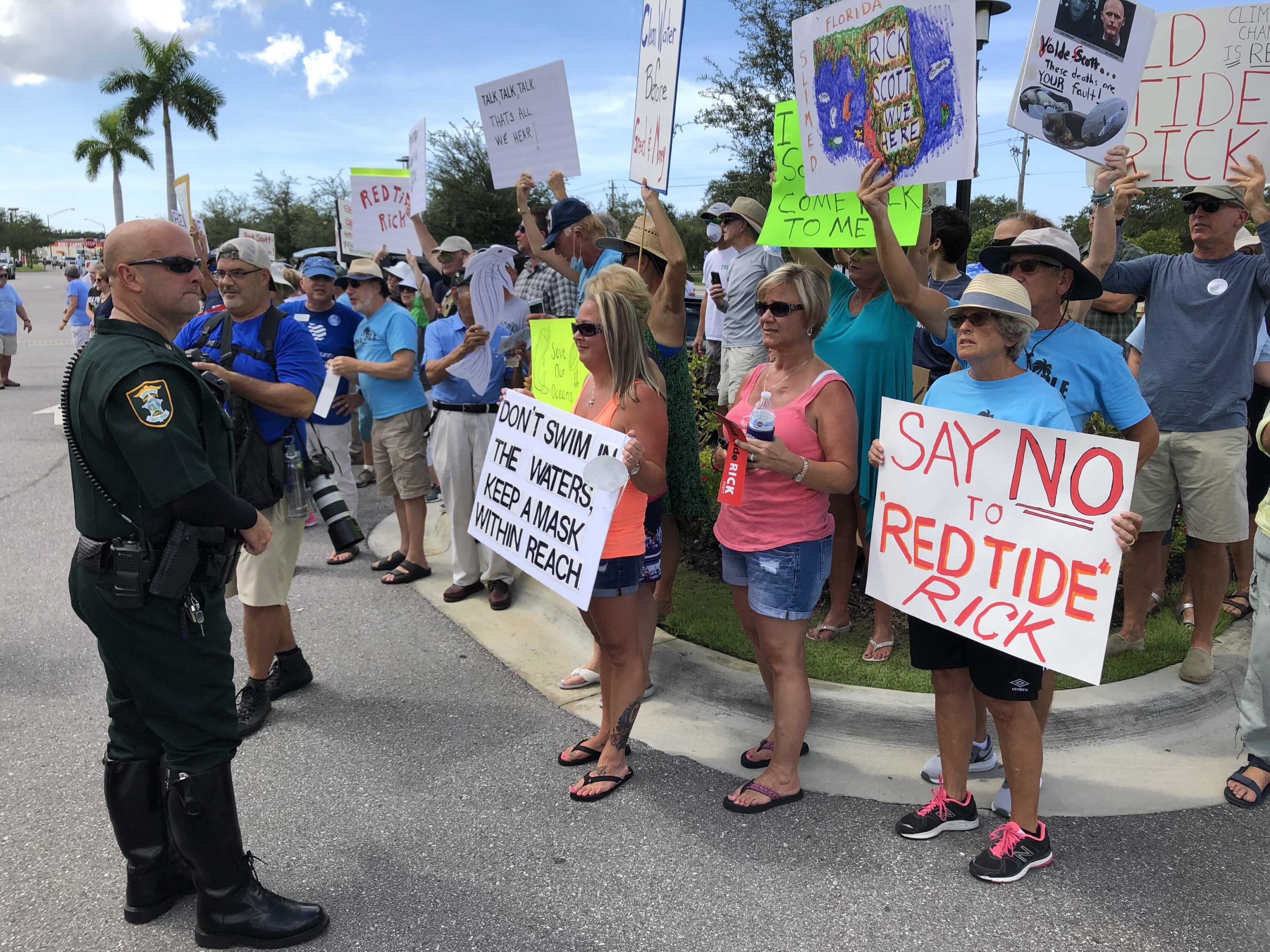 Rick Scott red tide protesters