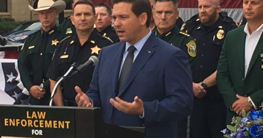 Gov. DeSantis derides 'paid agitators' protesting in Governor's Office