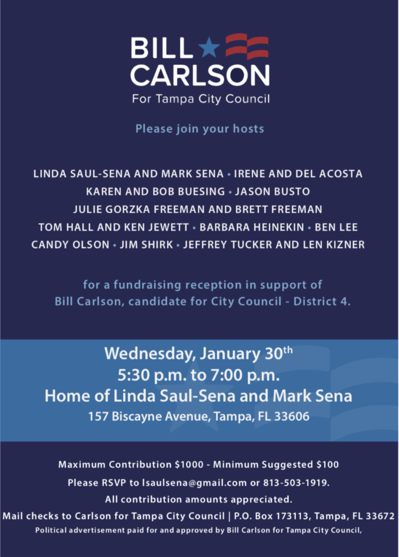 Bill Carlson Fundraiser Invitation