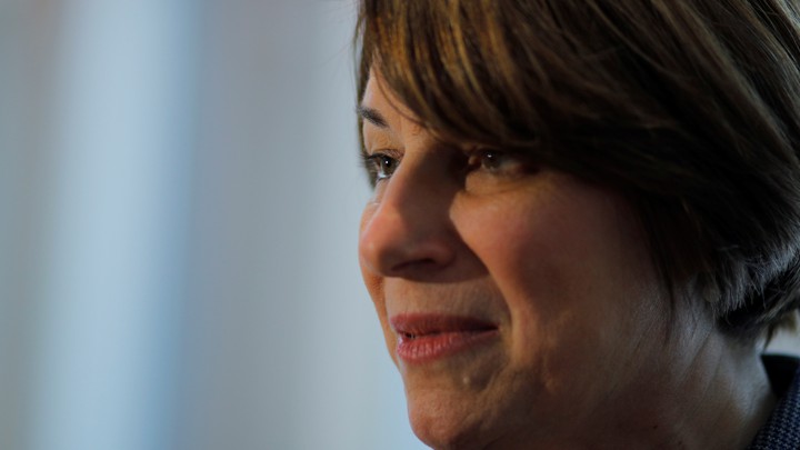 Democratic 2020 U.S. presidential candidate Klobuchar arrives for a campaign house party in Nashua