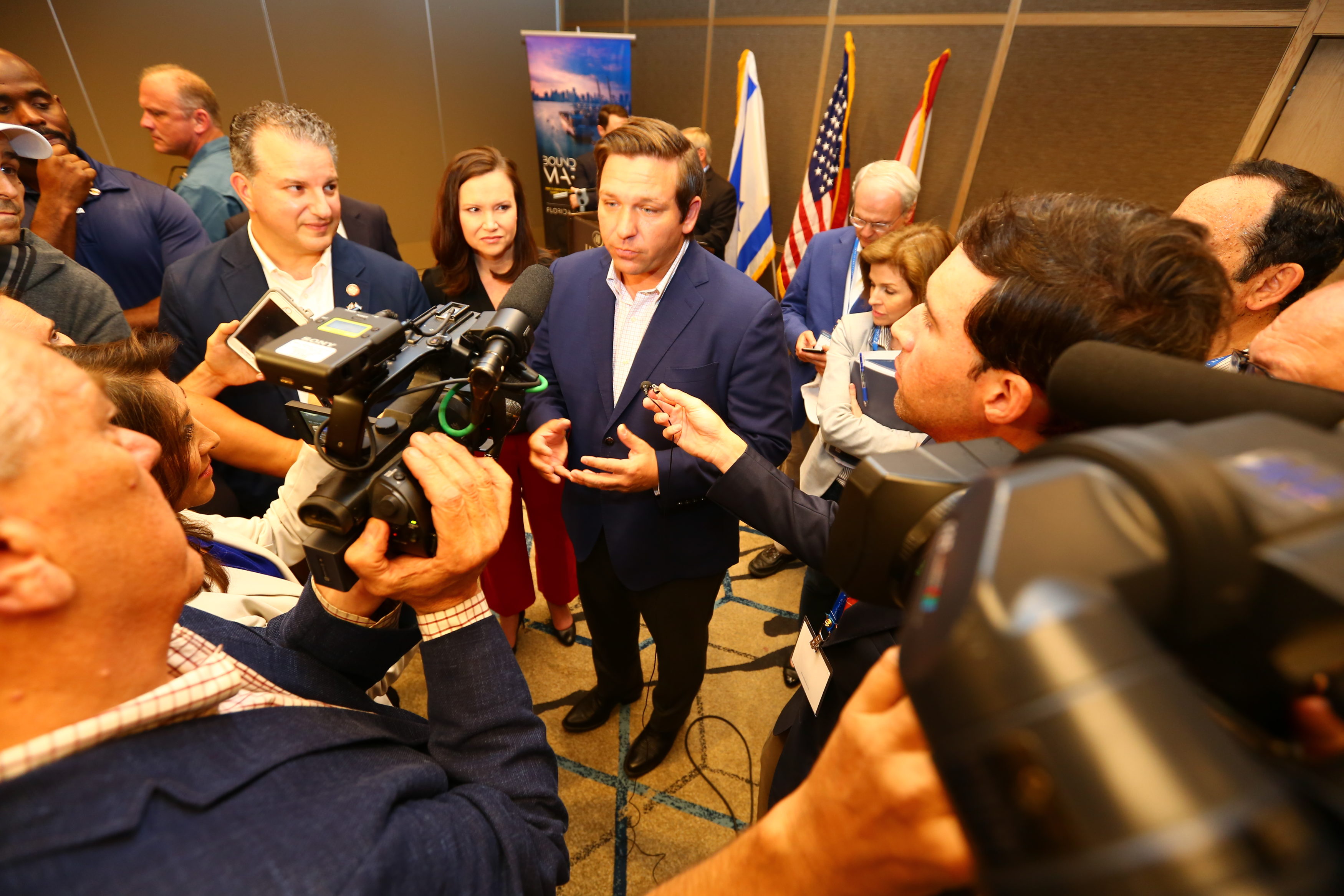 israel trip - ron desantis in press gaggle