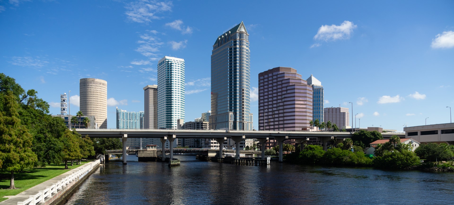 Marine Boat Ship Canal Downtown Urban Metro Skyline Tampa Bay Florida