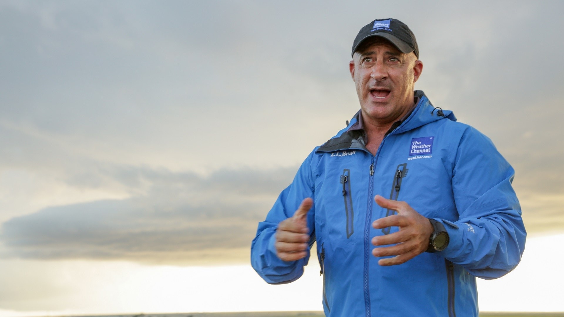 The Weather Channel’s Jim Cantore covering severe weather in Oklahoma City, OK on May 9