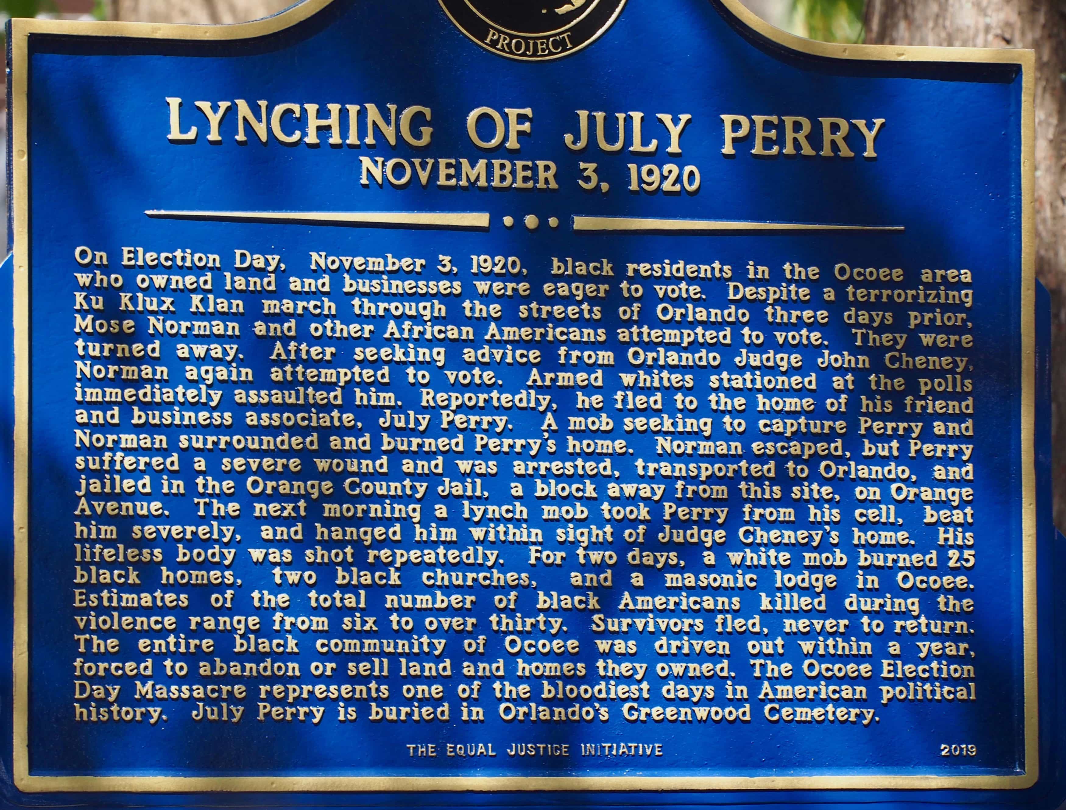 July Perry Memorial Marker