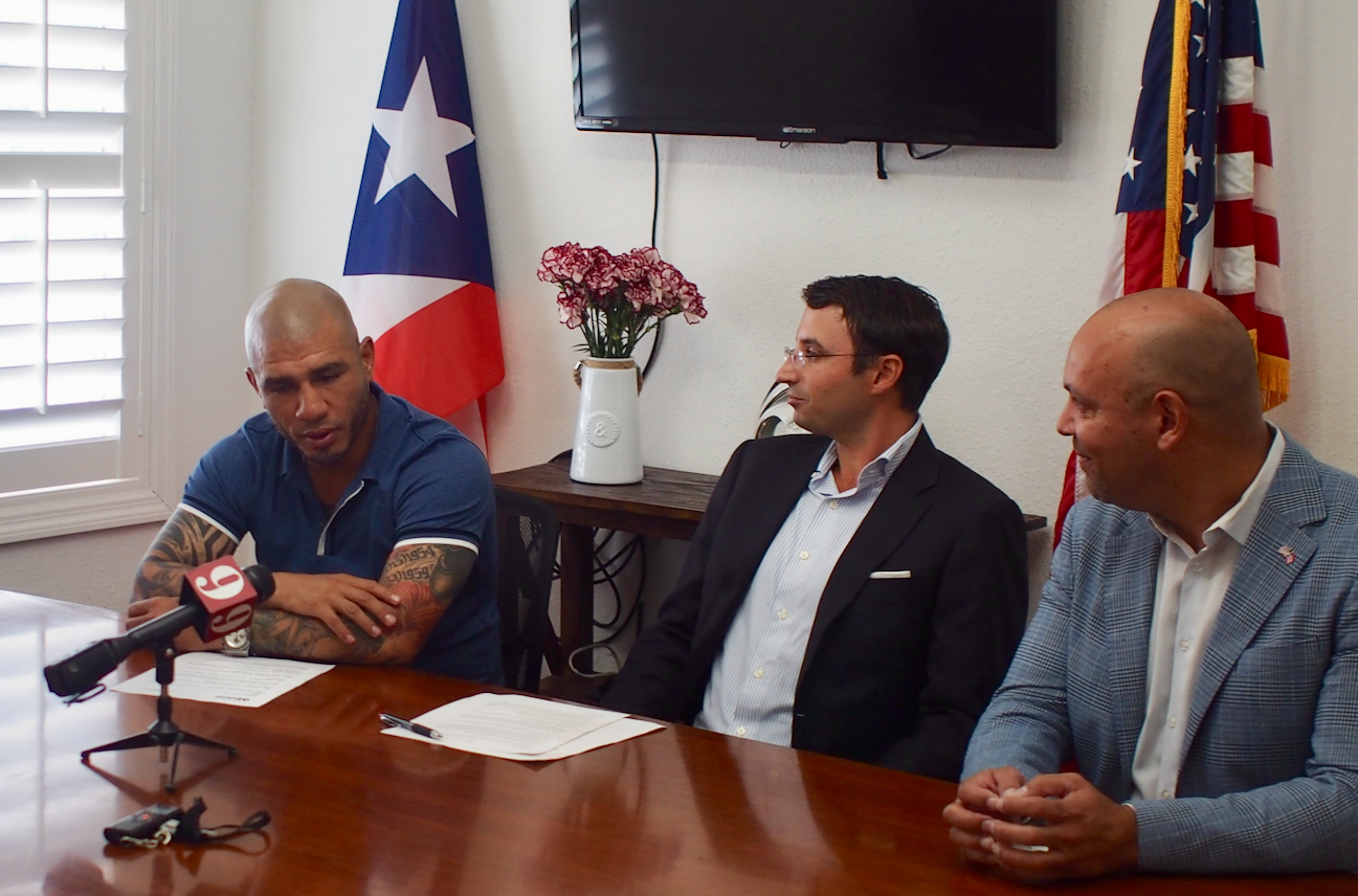 Miguel Cotto, Alberto Cabrer, and Amilcar Cordova