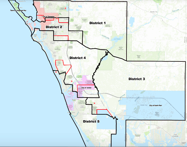 Sarasota County debates splitting cities into separate county districts