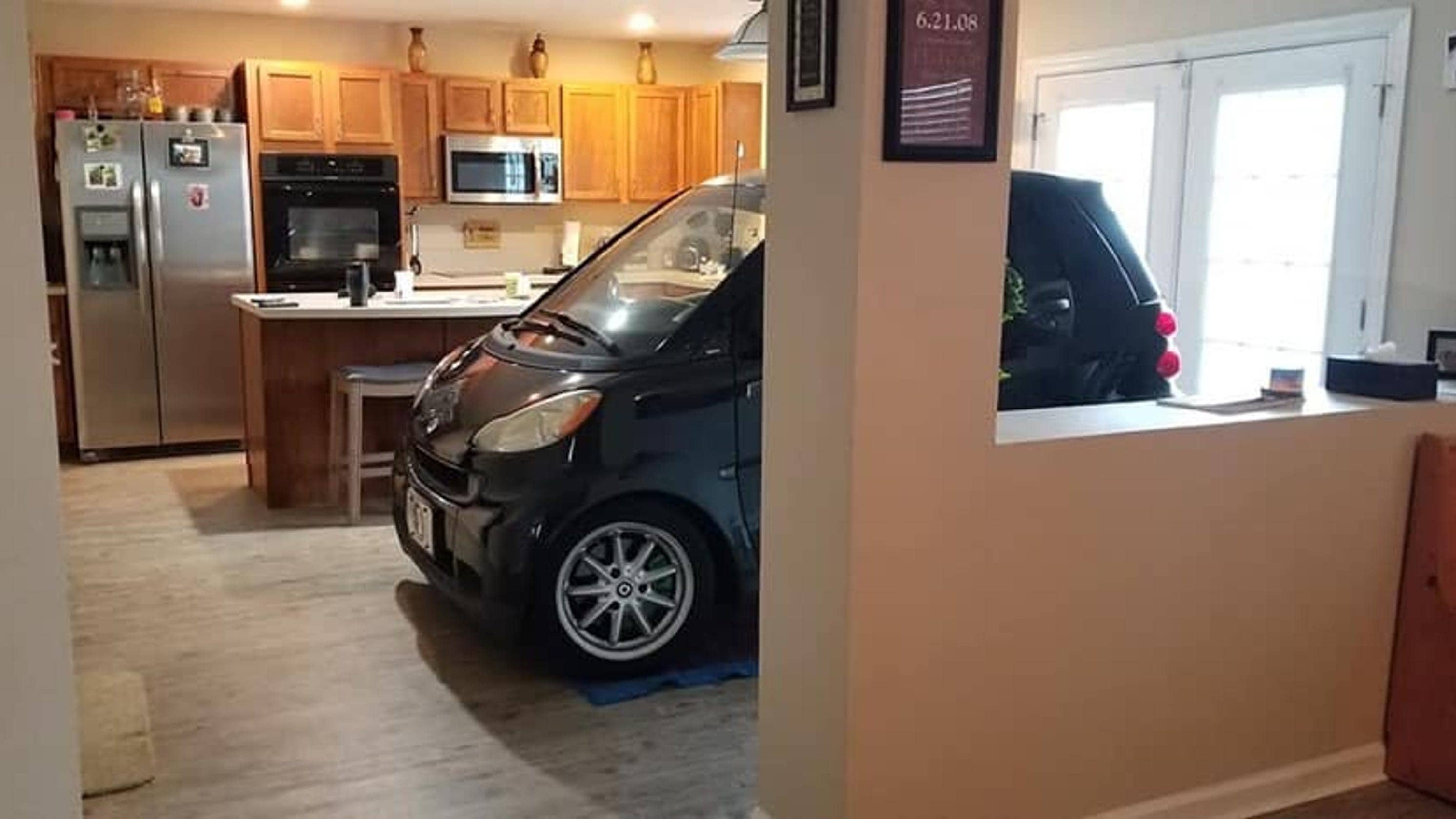 florida man - car in kitchen