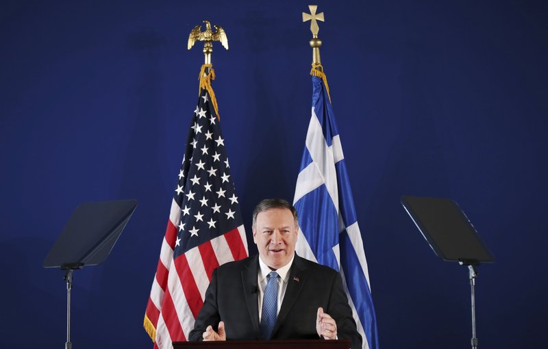 pompeo, mike - speaking in athens