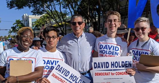 David Holden with supporters