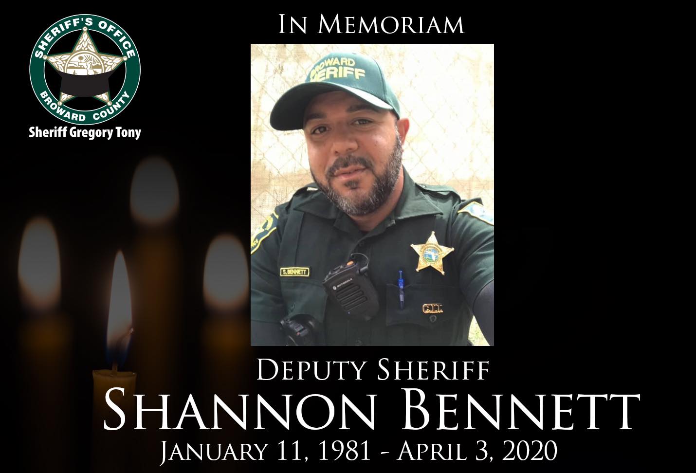 Shannon Bennett BSO deputy death coronavirus