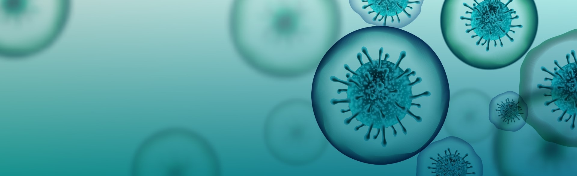 Corona Virus Covid-19 banner illustration - Microbiology And Virology Concept