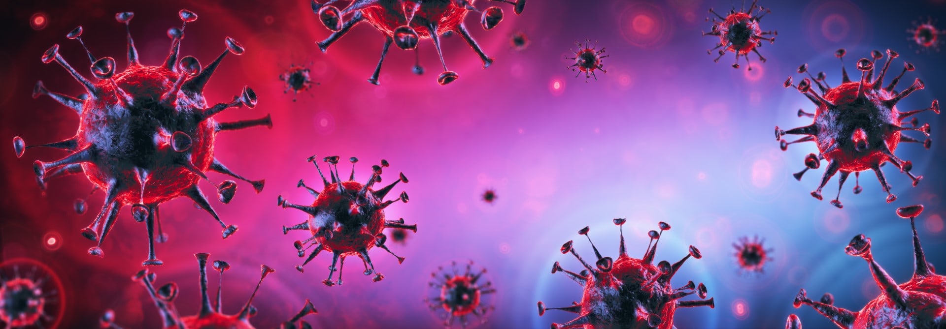 Covid-19 - Coronavirus In Danger Background - Virology Concept - 3d Rendering