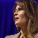 FILE - In this March 10, 2020, file photo first lady Melania Trump speaks at the at the National PTA Legislative Conference in Alexandria, Va. (AP Photo/Carolyn Kaster, File)