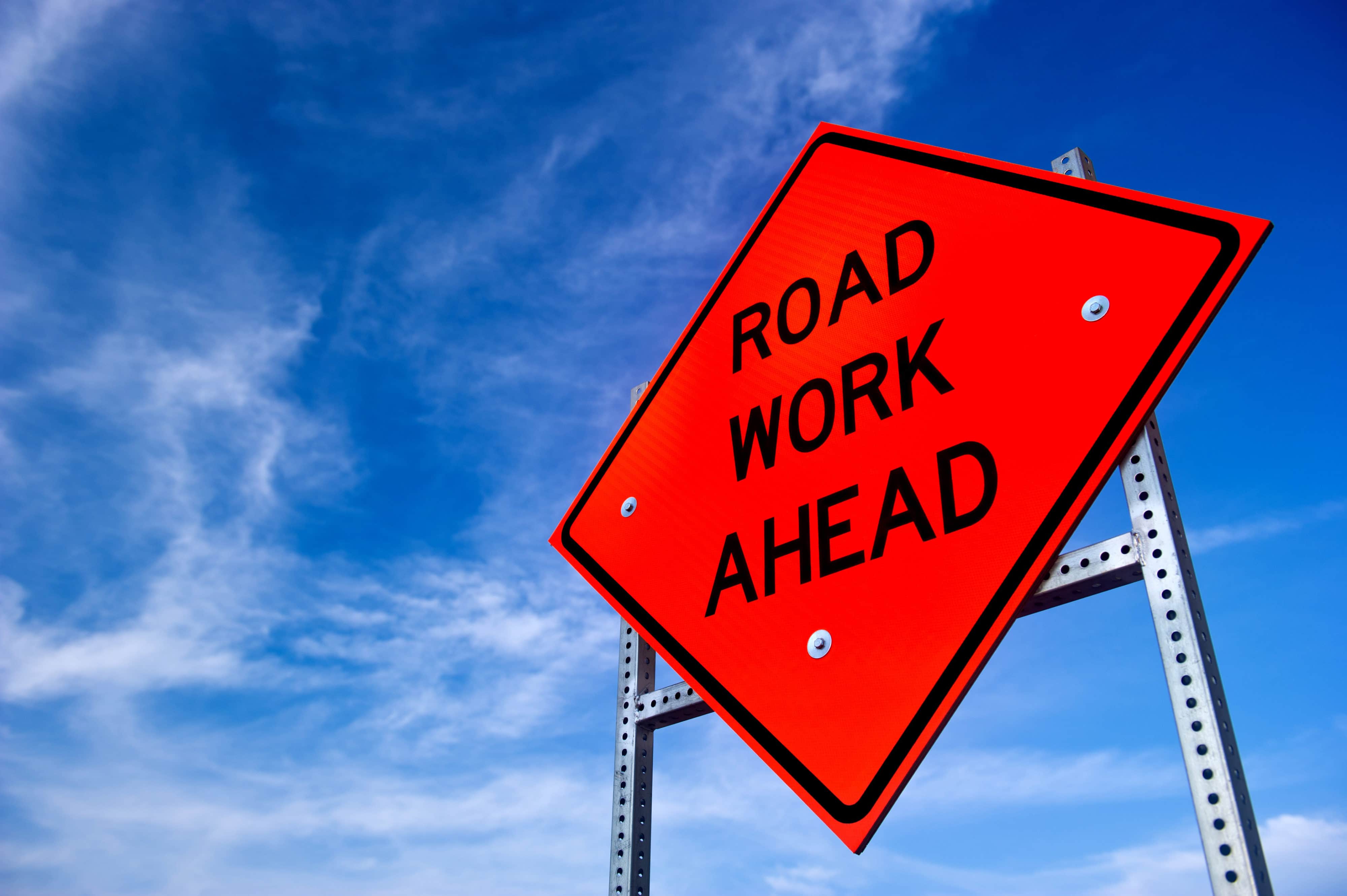 Road Work Ahead Sign