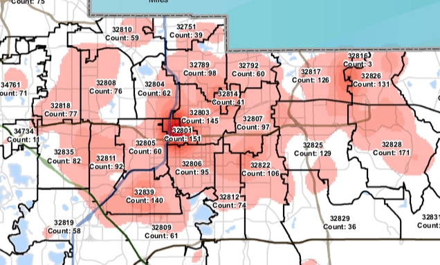Orange County heat map