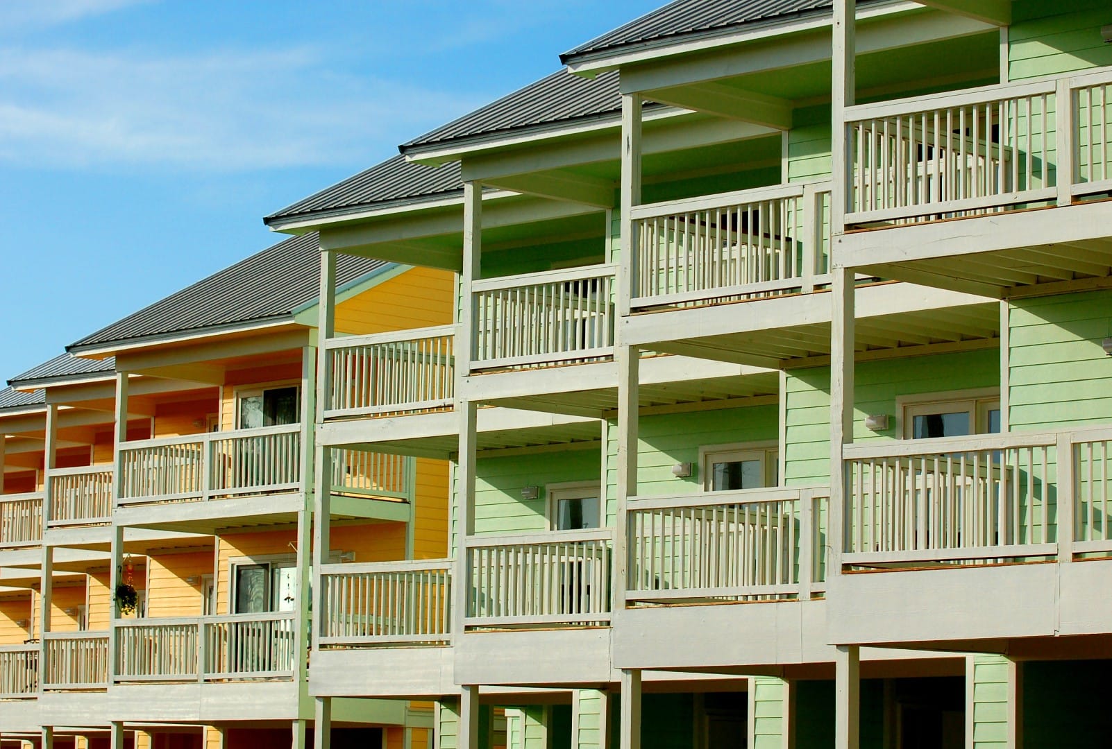 colorful resort condominiums